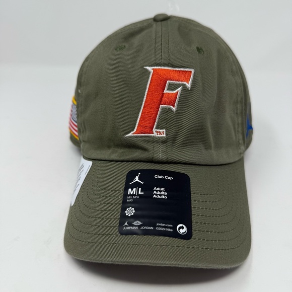 Nike Jordan Florida Gators Hat M/L Green USA Flag On-Field Strapback Club Cap - Picture 2 of 9